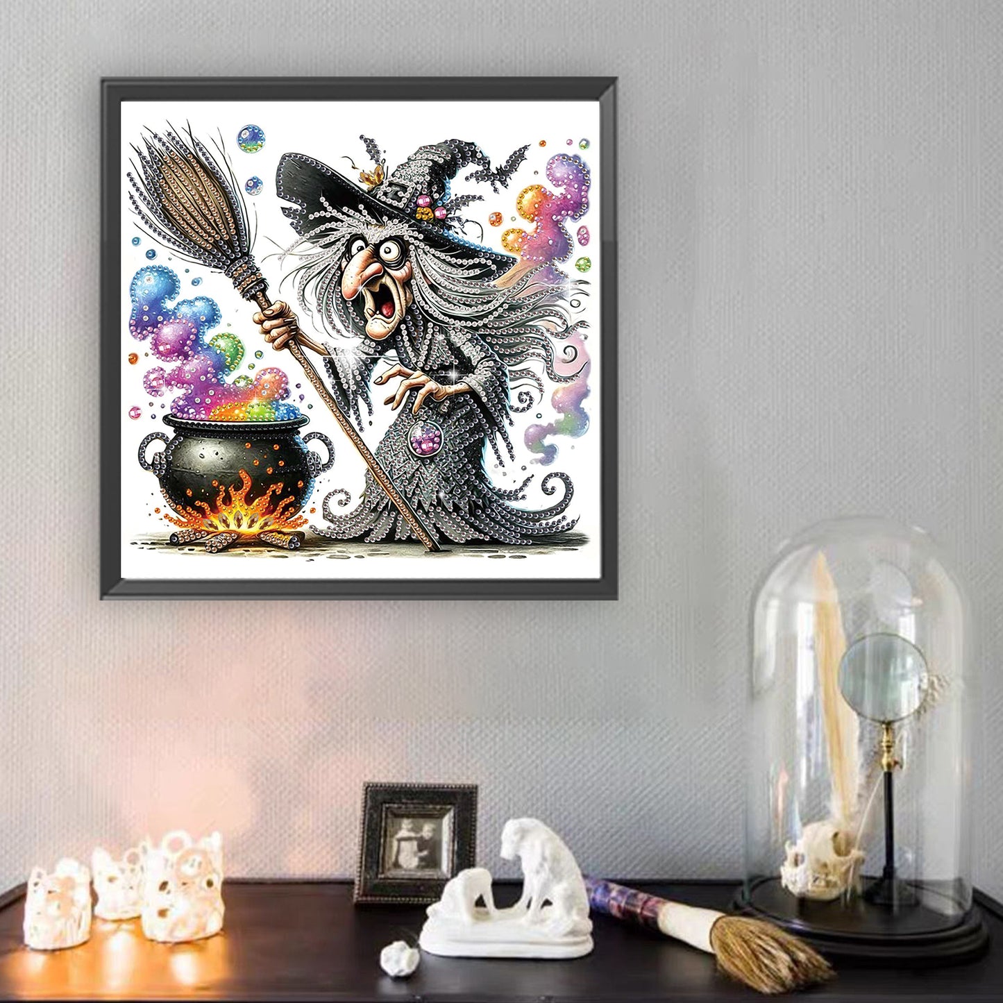 Halloween Skeleton Witch - Special Shaped Drill Diamond Painting 30*30CM