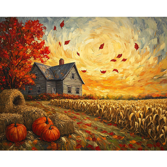 Autumn Leaves - Full Round Drill Diamond Painting 50*40CM