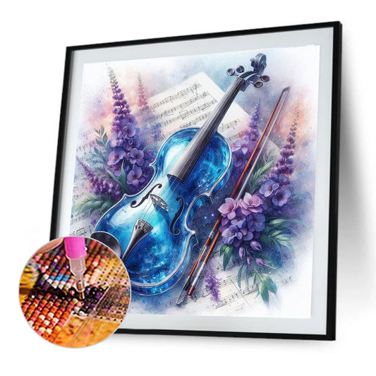 Violin And Flowers - Full Round Drill Diamond Painting 40*40CM