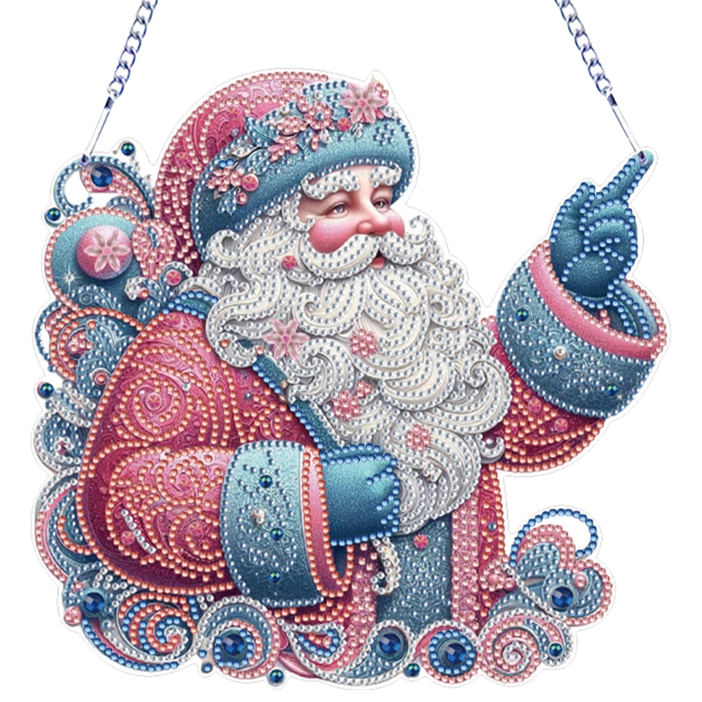 Xmas 5D DIY Special Shape Partial Drill Dimond Paintings Wall Decor 23.5x23cm Christmas