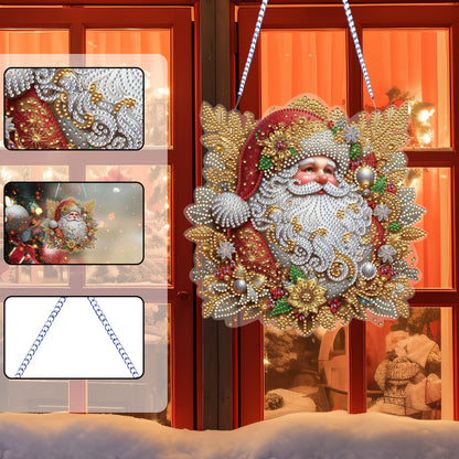 Xmas 5D DIY Special Shape Partial Drill Dimond Paintings Wall Decor 23.5x23cm Christmas