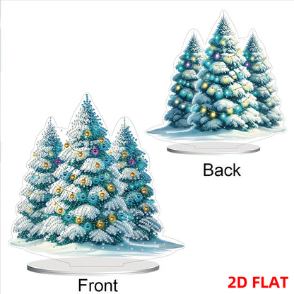 2D Flat Christmas Tree Print DIY 5D DIY Diamond Art Ornaments for Home Decor