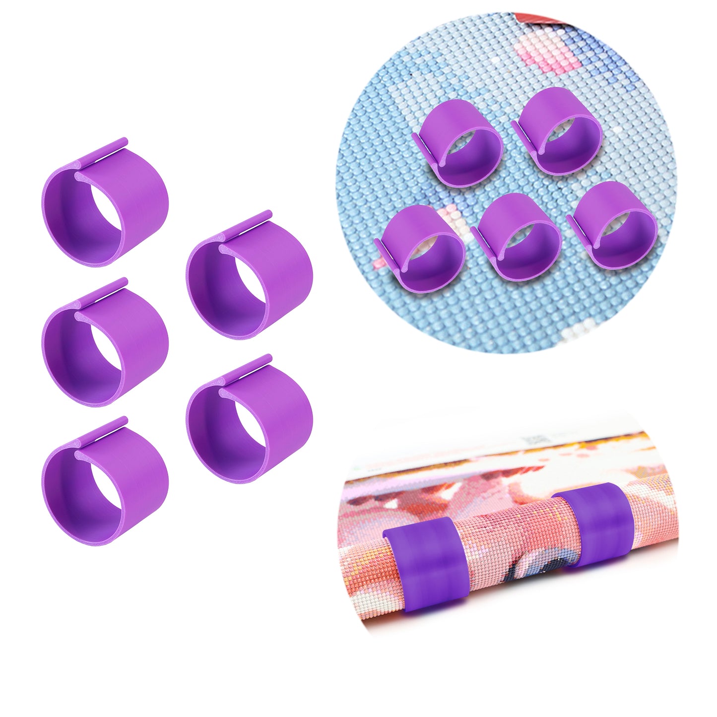 Diamond Painting Canvas Roll Holder for Diamond Art Fabric (5pcs S Purple)