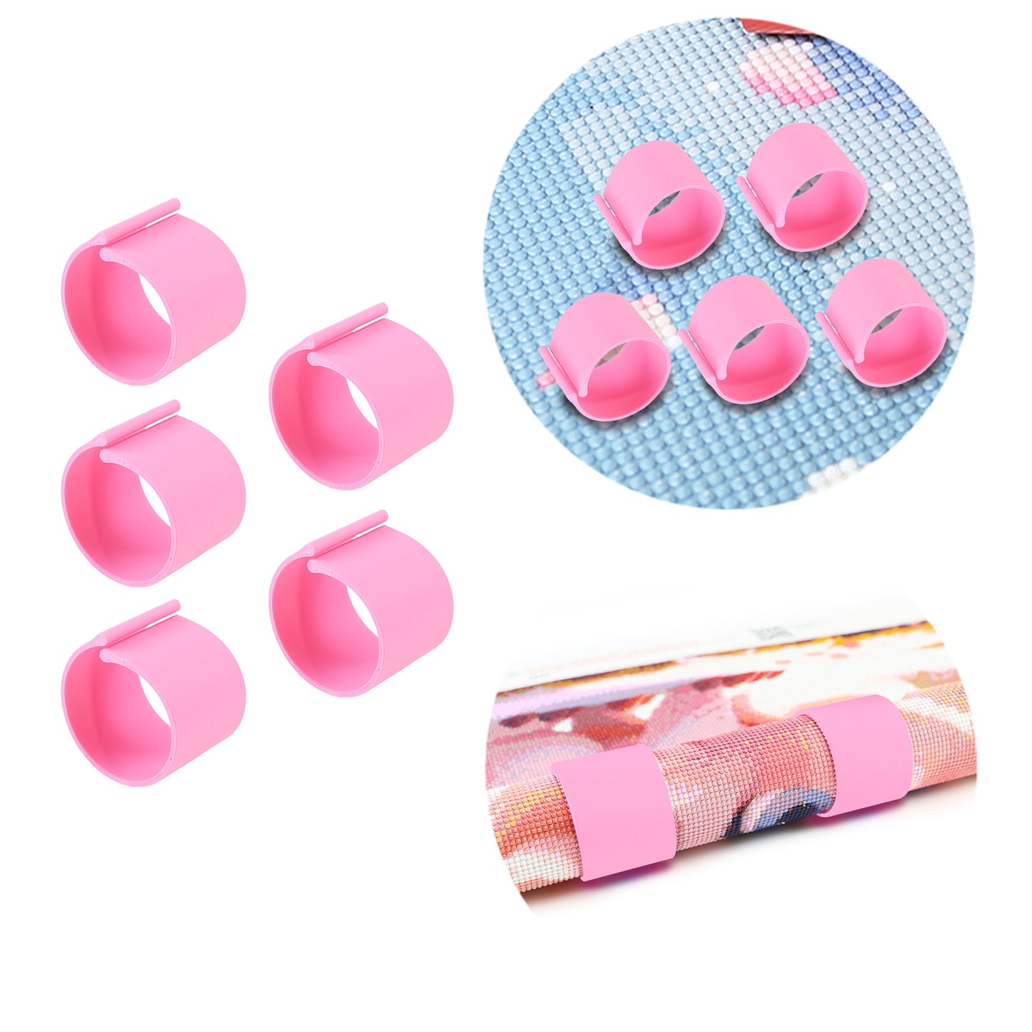 Diamond Painting Canvas Roll Holder for Diamond Art Fabric Crafts (5pcs S Pink)