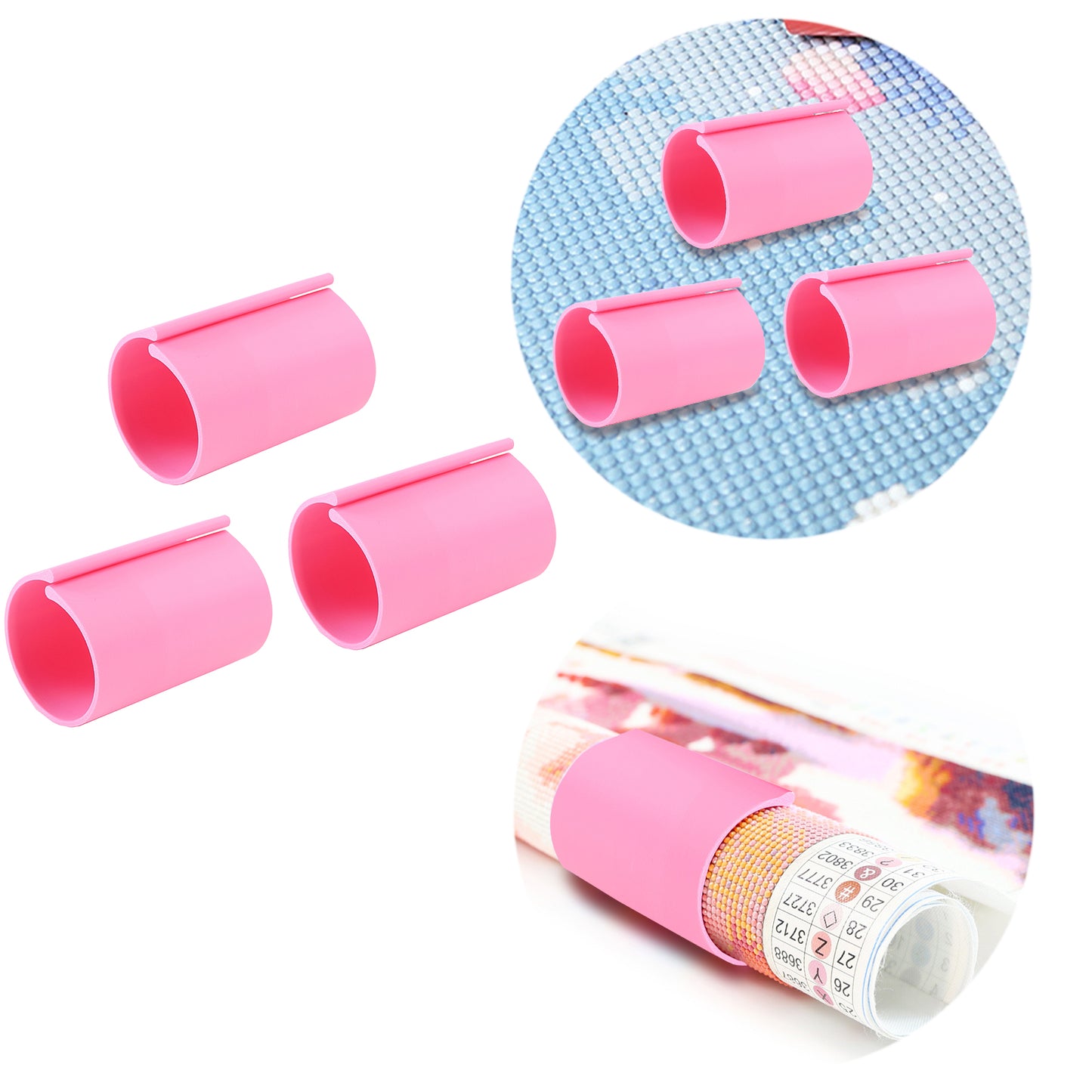 Diamond Painting Canvas Roll Holder for Diamond Art Fabric Crafts (3pcs L Pink)