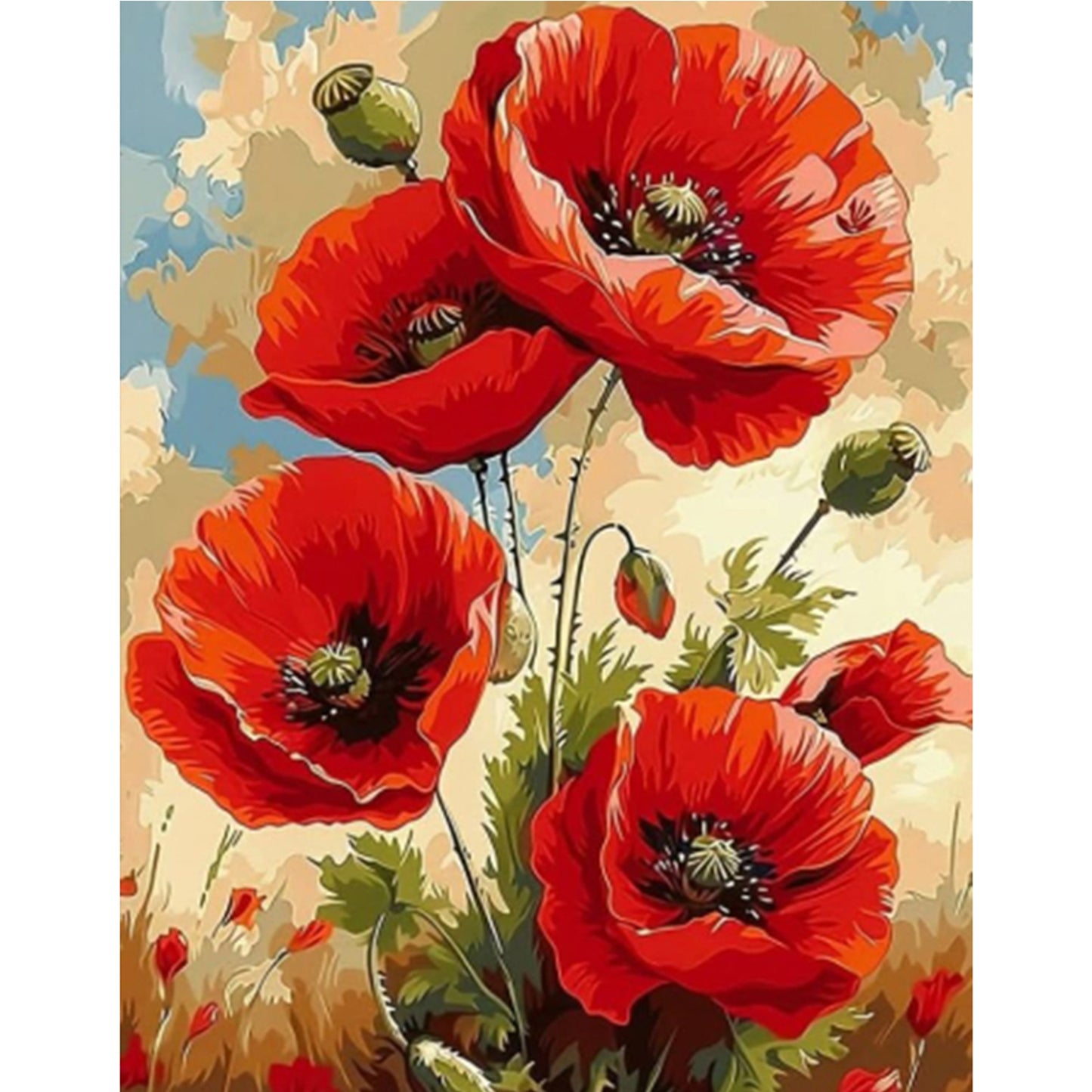 Poppy - Full Round Drill Diamond Painting 35*45CM