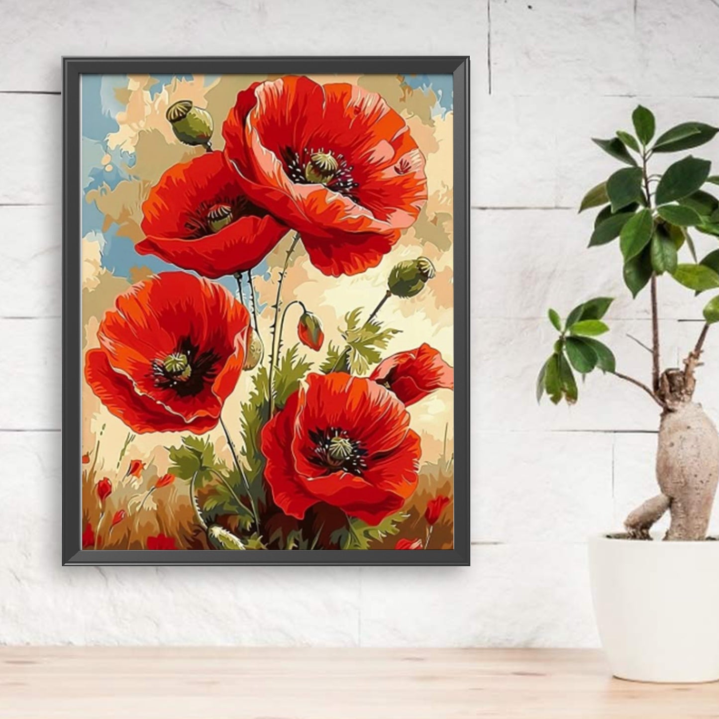 Poppy - Full Round Drill Diamond Painting 35*45CM