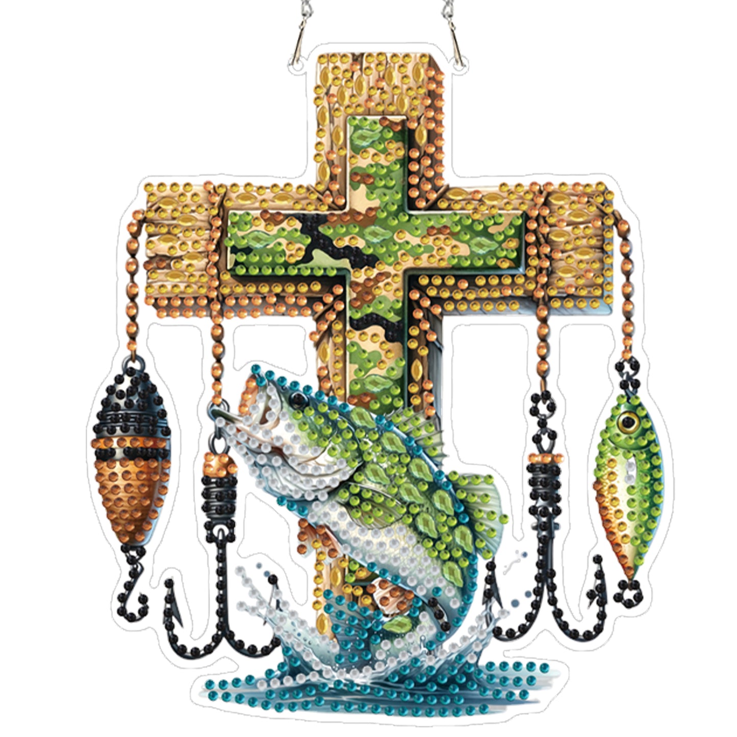 Cross 2D/Flat DIY Acrylic Special Shape Hanging Diamond Art Kits Wall Door Decor