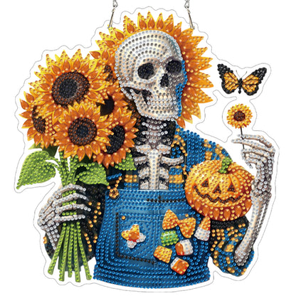 Skull 2D/Flat DIY Acrylic Special Shape Hanging Diamond Art Kits Wall Door Decor