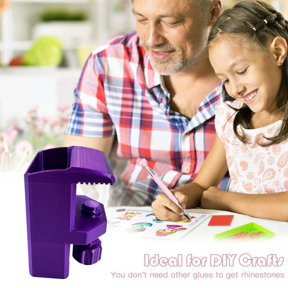 Heavy-Duty Desk Pen Holder Adjustable Clip Space-Saving Desk Organizer (Purple)