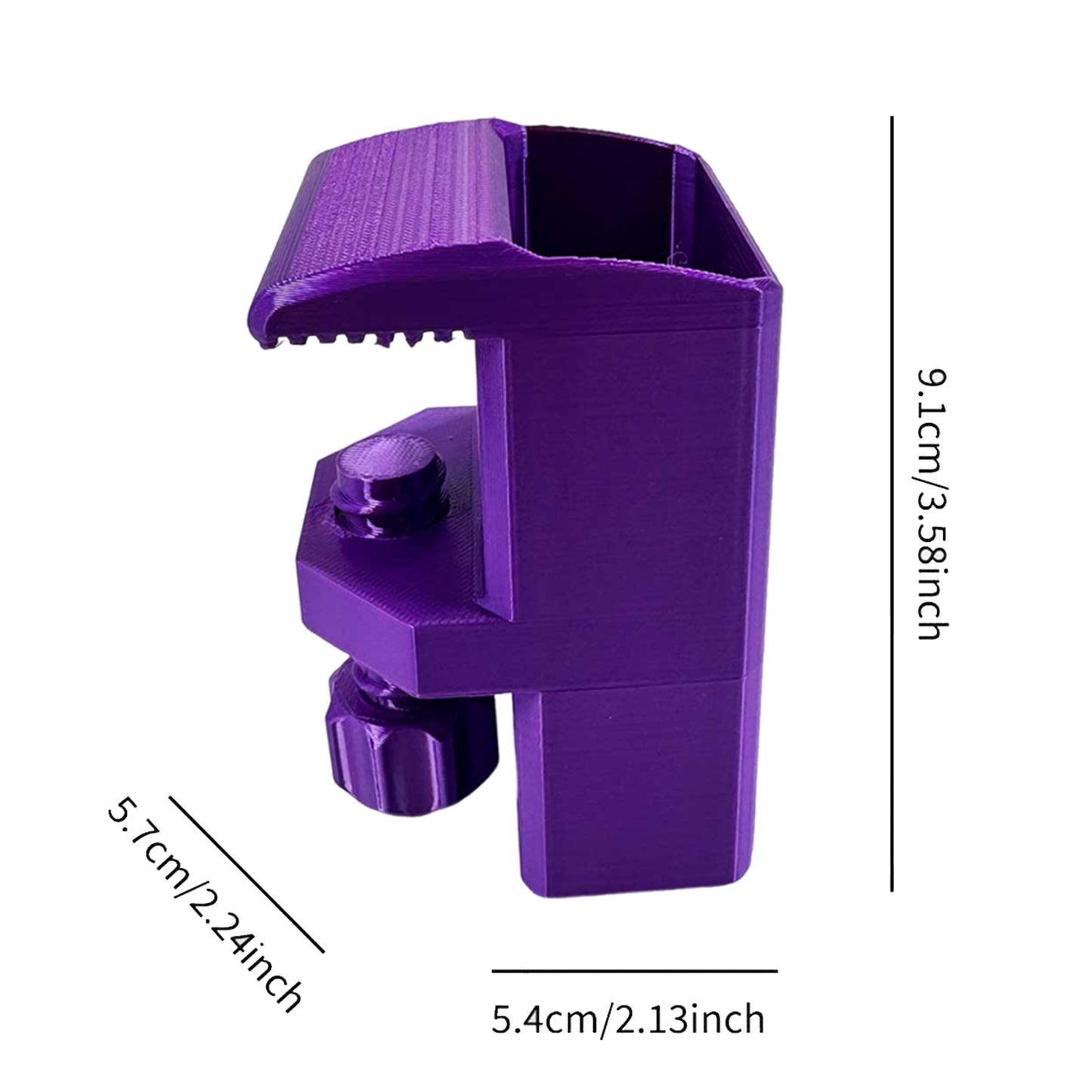 Heavy-Duty Desk Pen Holder Adjustable Clip Space-Saving Desk Organizer (Purple)