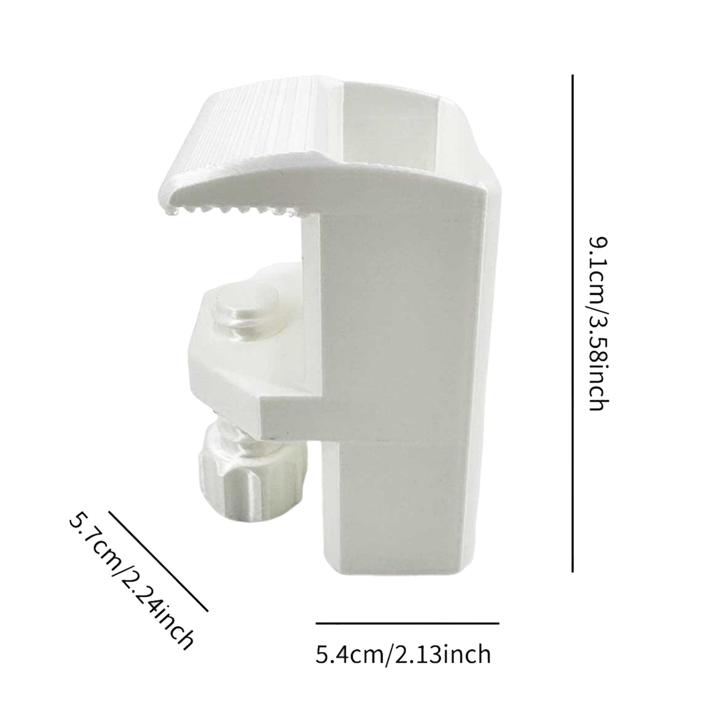 Heavy-Duty Desk Pen Holder Adjustable Clip Space-Saving Desk Organizer (White)