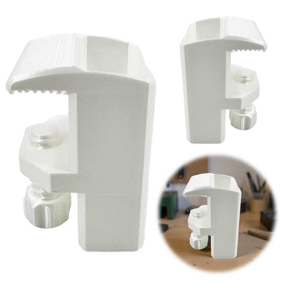 Heavy-Duty Desk Pen Holder Adjustable Clip Space-Saving Desk Organizer (White)