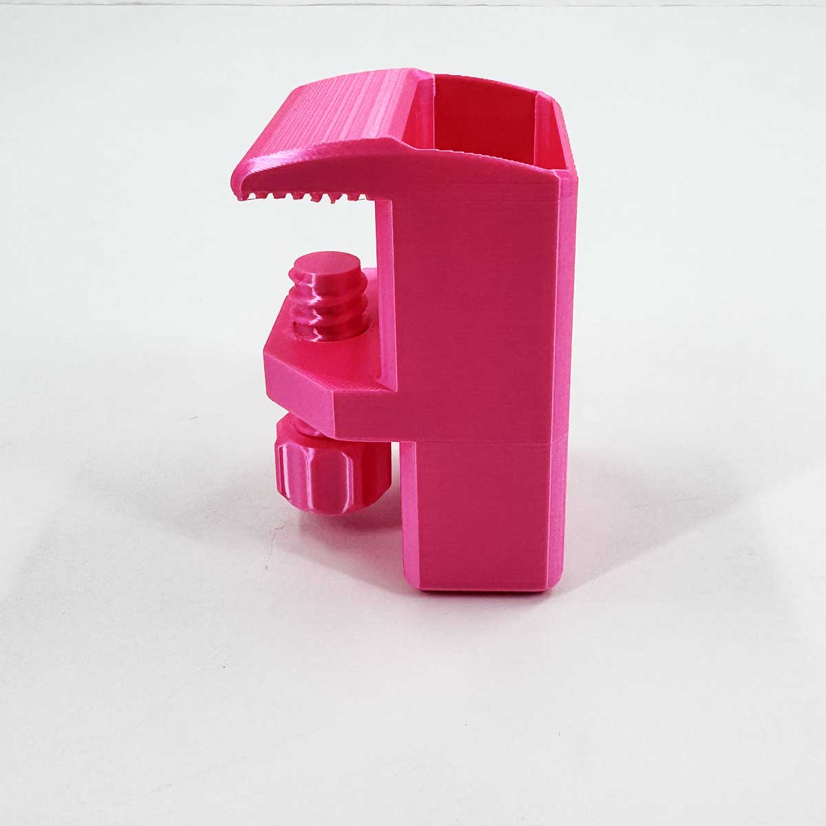 Heavy-Duty Desk Pen Holder Adjustable Clip Space-Saving Desk Organizer (Pink)