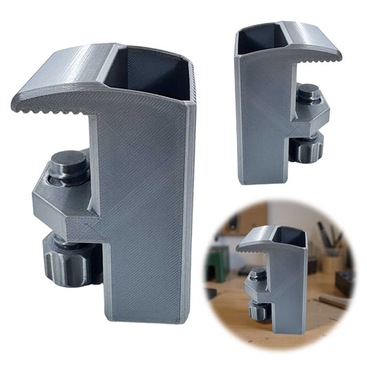 Heavy-Duty Desk Pen Holder Adjustable Clip Space-Saving Desk Organizer (Grey)