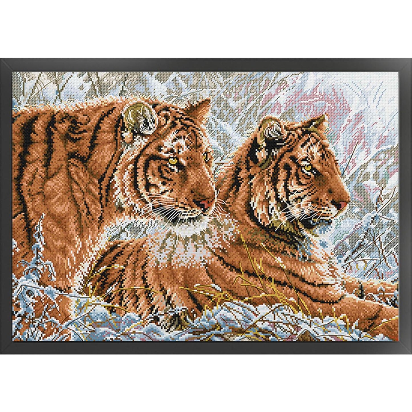 Two Tigers - 14CT Stamped Cross Stitch 55*40CM (Joy Sunday)