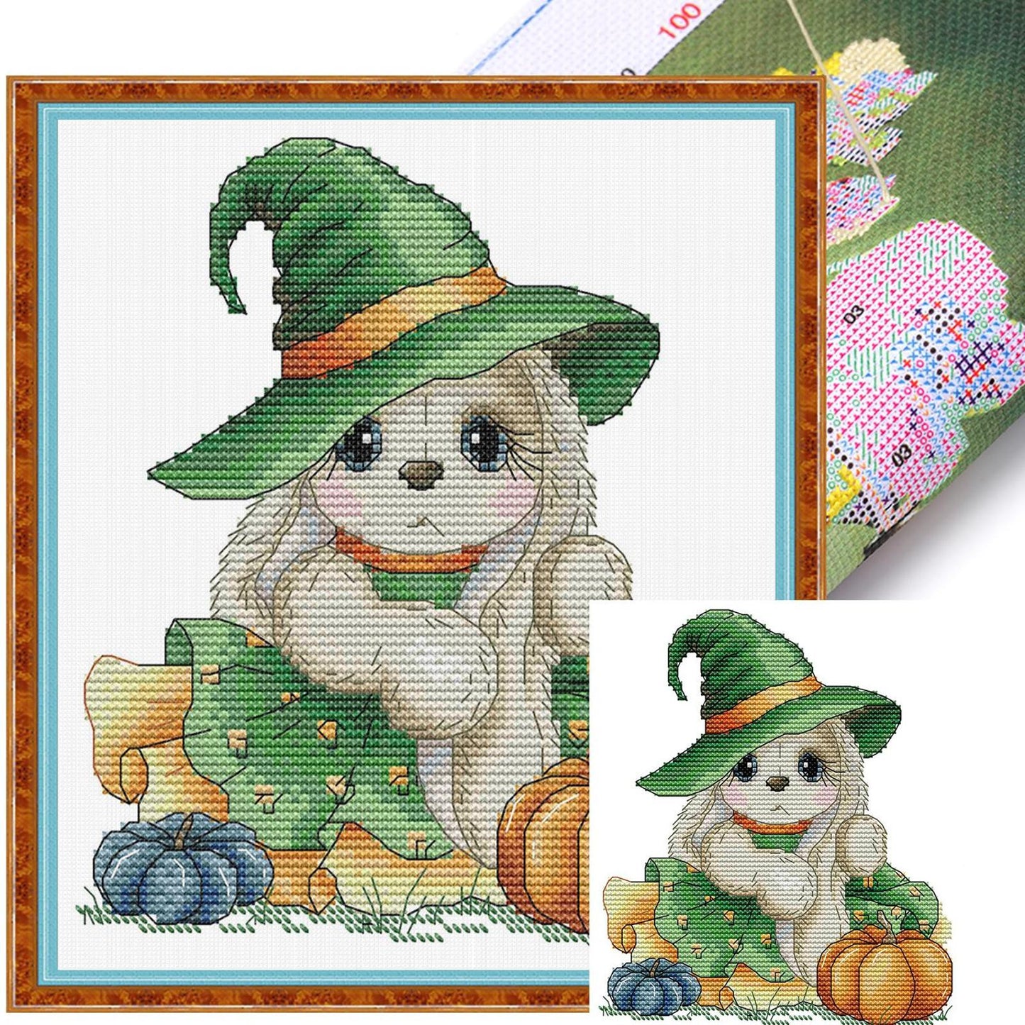 Pumpkin Rabbit - 14CT Stamped Cross Stitch 19*21CM (Joy Sunday)
