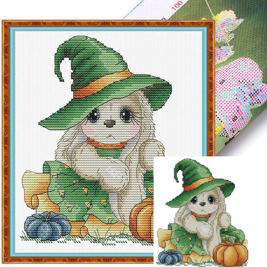 Pumpkin Rabbit - 14CT Stamped Cross Stitch 19*21CM (Joy Sunday)
