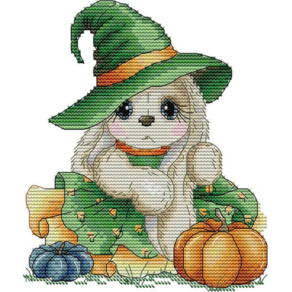 Pumpkin Rabbit - 14CT Stamped Cross Stitch 19*21CM (Joy Sunday)
