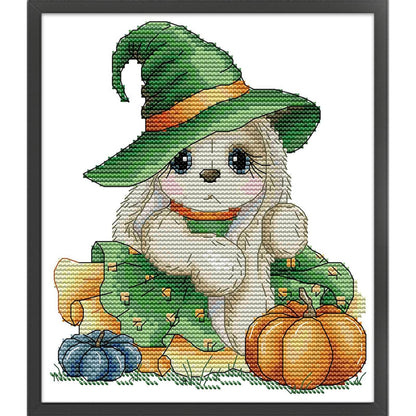 Pumpkin Rabbit - 14CT Stamped Cross Stitch 19*21CM (Joy Sunday)