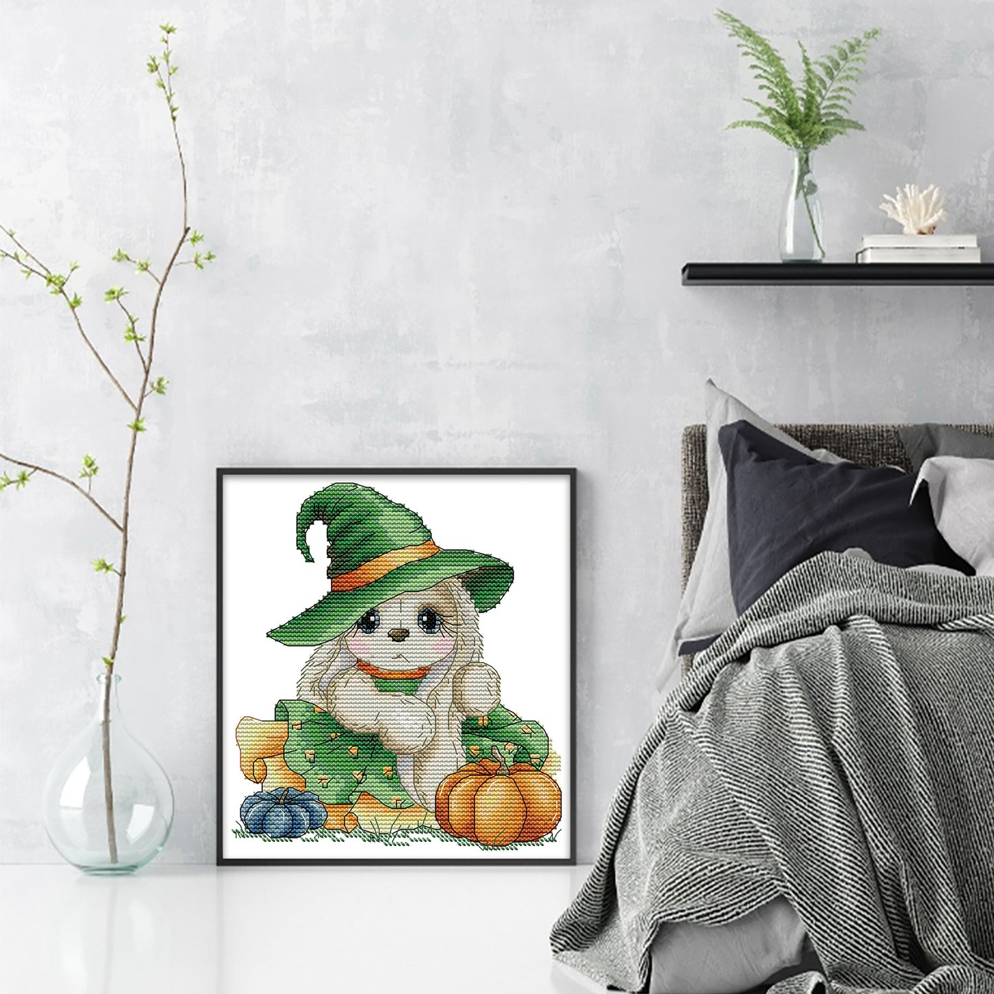 Pumpkin Rabbit - 14CT Stamped Cross Stitch 19*21CM (Joy Sunday)
