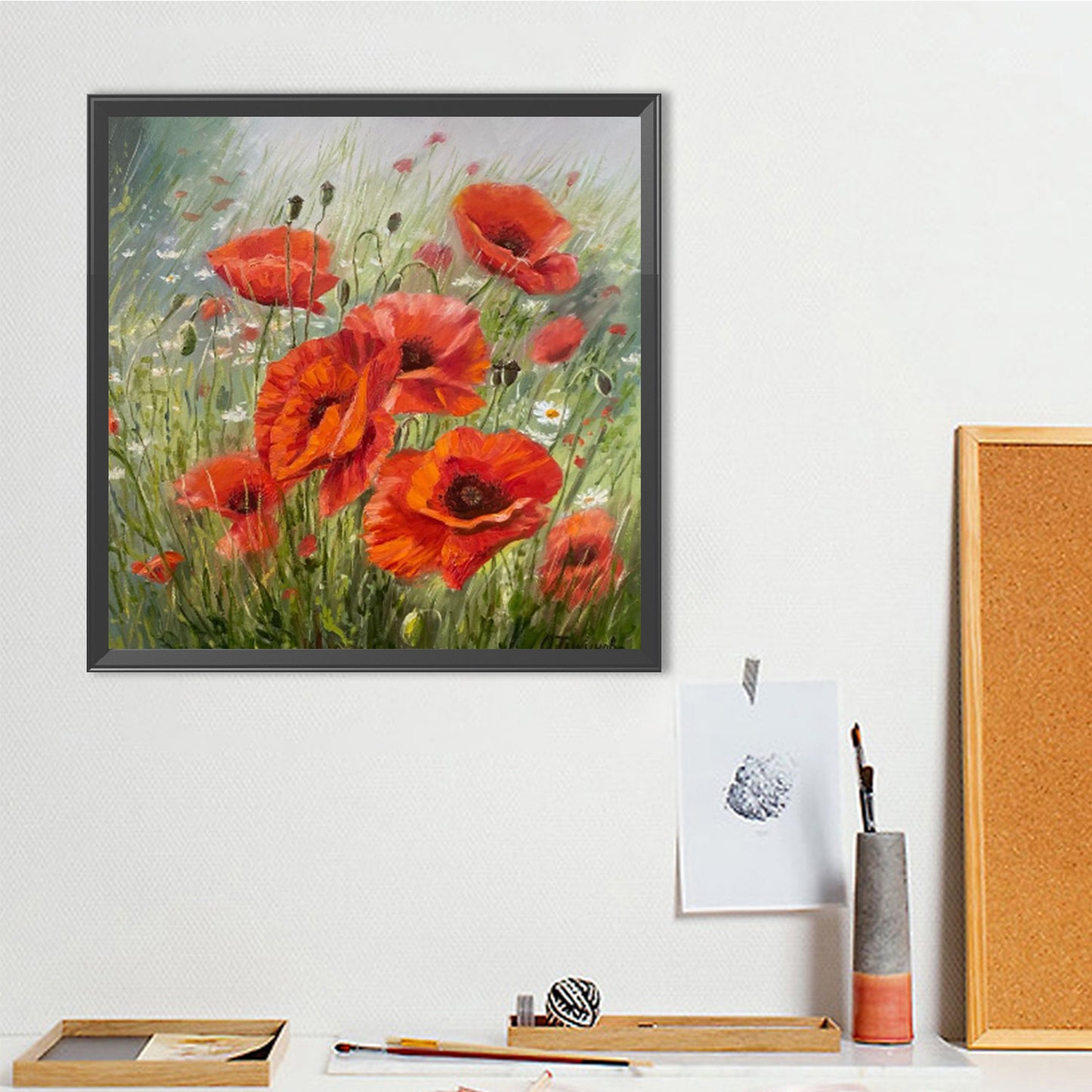 Poppy - Full Round Drill Diamond Painting 40*40CM