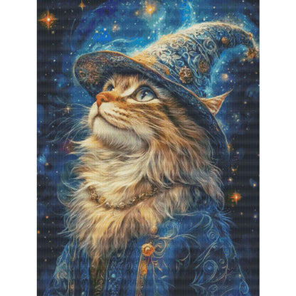 Magic Cat - 14CT Stamped Cross Stitch 70*90CM (Egyptian cotton)(Fairy Brand)