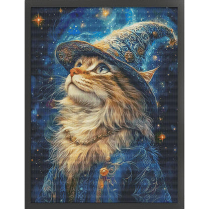 Magic Cat - 14CT Stamped Cross Stitch 70*90CM (Egyptian cotton)(Fairy Brand)