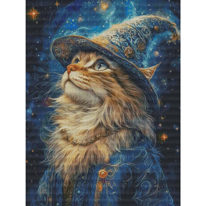 Magic Cat - 14CT Stamped Cross Stitch 70*90CM (Egyptian cotton)(Fairy Brand)