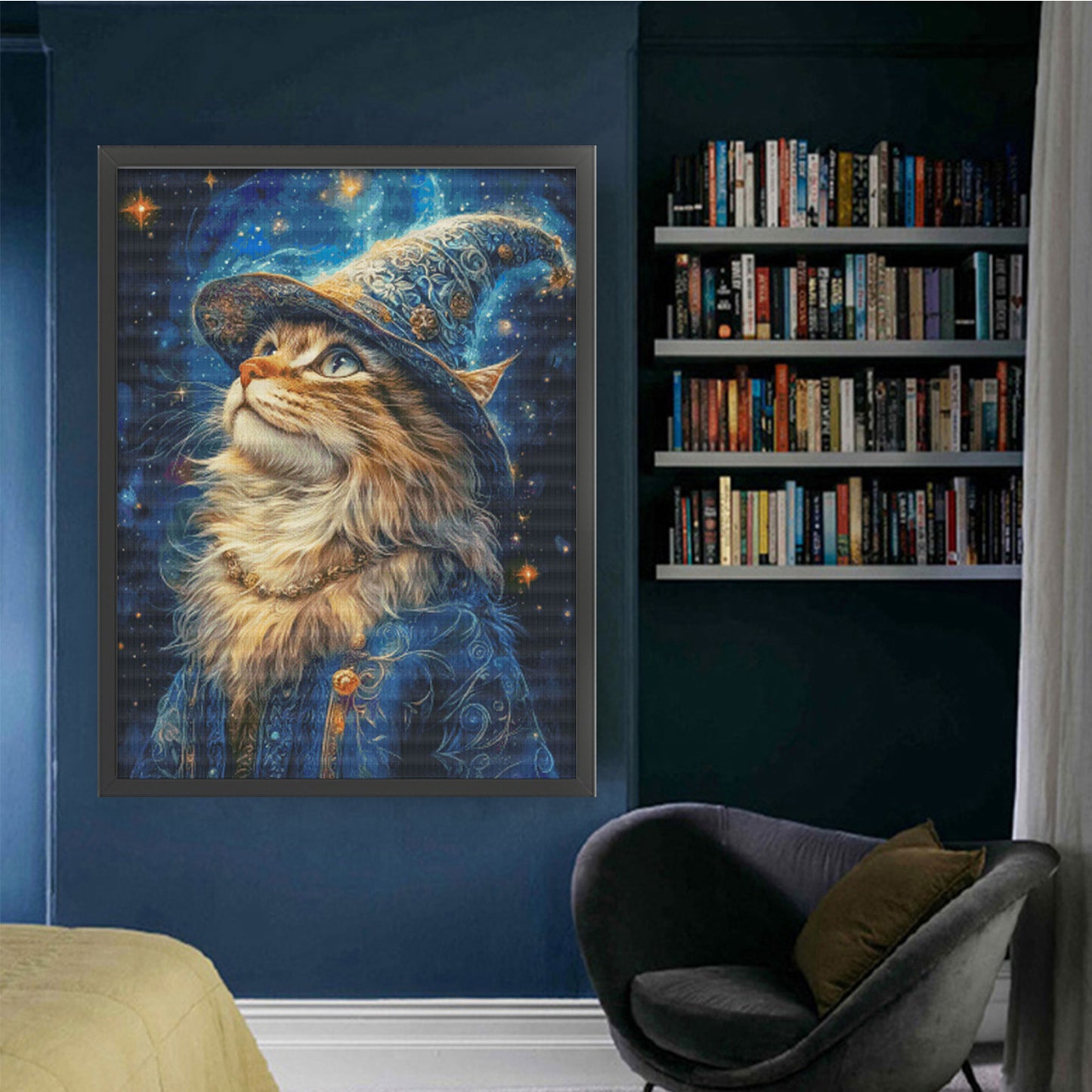 Magic Cat - 14CT Stamped Cross Stitch 70*90CM (Egyptian cotton)(Fairy Brand)