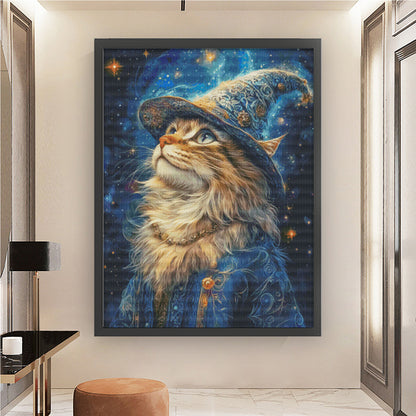 Magic Cat - 14CT Stamped Cross Stitch 70*90CM (Egyptian cotton)(Fairy Brand)