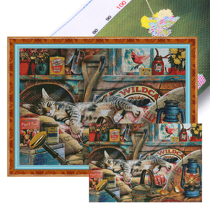 Lazy Afternoon - 14CT Stamped Cross Stitch 95*75CM (Egyptian cotton)(Fairy Brand)
