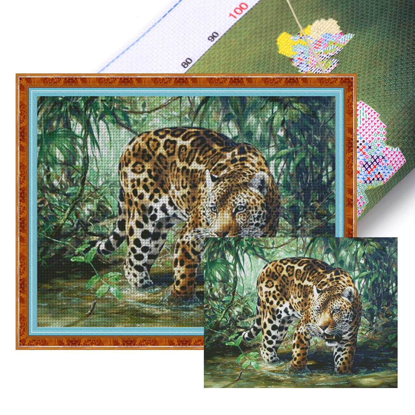 Cheetah In The Forest - 14CT Stamped Cross Stitch 75*65CM(Egyptian cotton)(Fairy Brand)