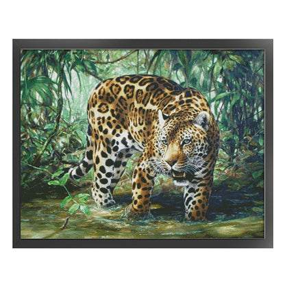 Cheetah In The Forest - 14CT Stamped Cross Stitch 75*65CM(Egyptian cotton)(Fairy Brand)