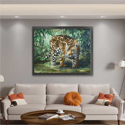 Cheetah In The Forest - 14CT Stamped Cross Stitch 75*65CM(Egyptian cotton)(Fairy Brand)