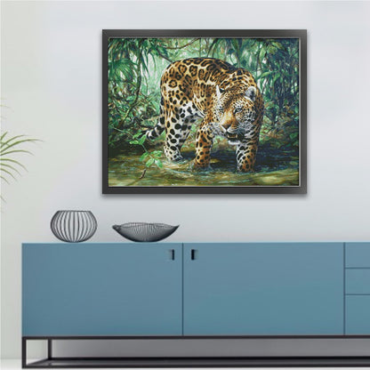 Cheetah In The Forest - 14CT Stamped Cross Stitch 75*65CM(Egyptian cotton)(Fairy Brand)