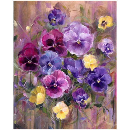 Flowers - Full Round Drill Diamond Painting 40*50CM