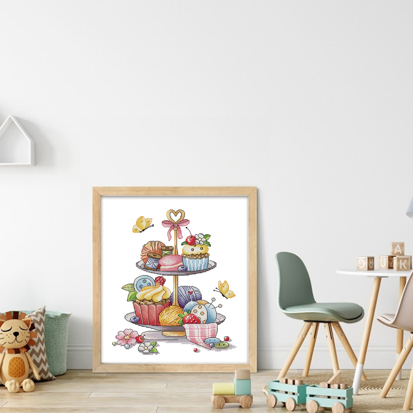 Handmade Cake - 14CT Stamped Cross Stitch 31*35CM (Joy Sunday)