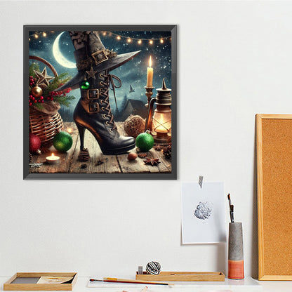 Witch Hat And High Heels - Full Round Drill Diamond Painting 40*40CM