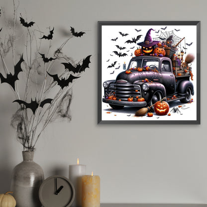 Dark Halloween Trucks - Full Square Drill Diamond Painting 40*40CM