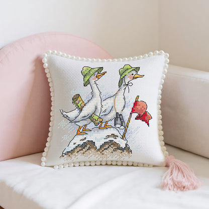 14CT Needle Insert Bag 2 Strands Printed Knitting Threads Pin Pouch with Tassel