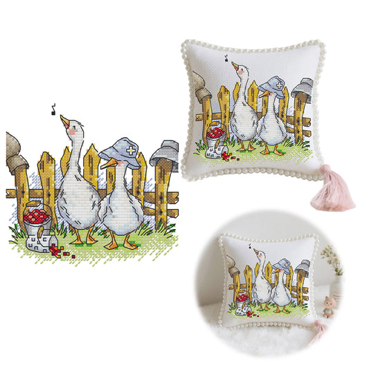 14CT Needle Insert Bag 2 Strands Printed Knitting Threads Pin Pouch with Tassel