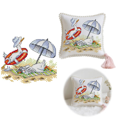 14CT Needle Insert Bag 2 Strands Printed Knitting Threads Pin Pouch with Tassel