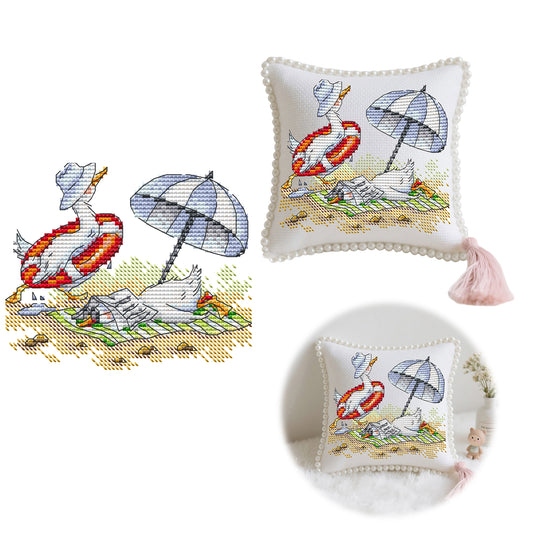 14CT Needle Insert Bag 2 Strands Printed Knitting Threads Pin Pouch with Tassel