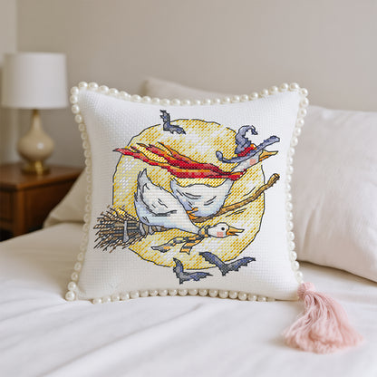 14CT Needle Insert Bag 2 Strands Printed Knitting Threads Pin Pouch with Tassel