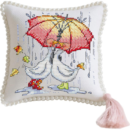 14CT Needle Insert Bag 2 Strands Printed Knitting Threads Pin Pouch with Tassel