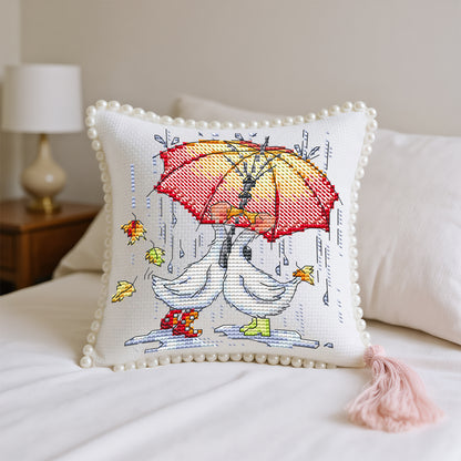 14CT Needle Insert Bag 2 Strands Printed Knitting Threads Pin Pouch with Tassel