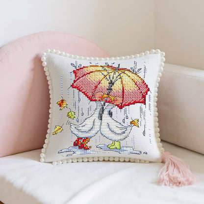 14CT Needle Insert Bag 2 Strands Printed Knitting Threads Pin Pouch with Tassel