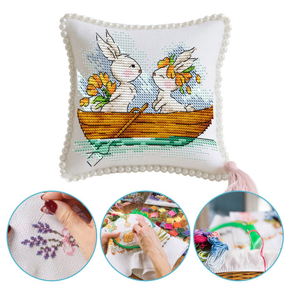 14CT Needle Insert Bag 2 Strands Printed Knitting Threads Pin Pouch with Tassel