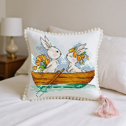 14CT Needle Insert Bag 2 Strands Printed Knitting Threads Pin Pouch with Tassel